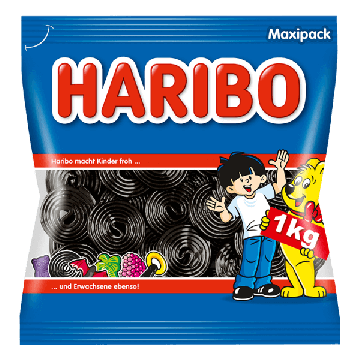 HARIBO Lakritz Schnecken 1000 g mit klassischen, zähen Lakritzrollen