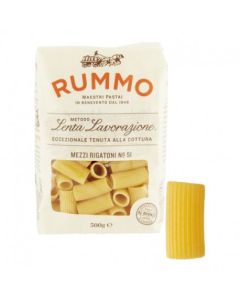 Rummo Mezzi Rigatoni Nr. 51 500 g &ndash; italienische Hartweizenpasta mit Rillen f&uuml;r extra Saucenhalt, al dente