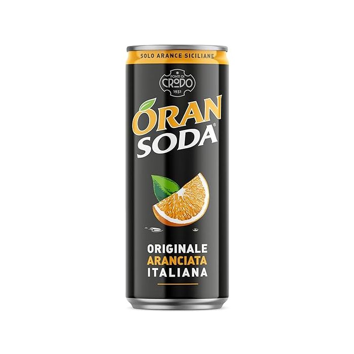 Crodo Oran Soda 24 x 330ml Dosen mit natürlicher italienischer Orangenlimonade