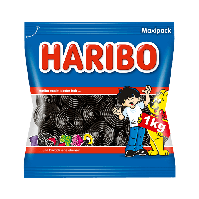 HARIBO Lakritz Schnecken 1000 g mit klassischen, zähen Lakritzrollen