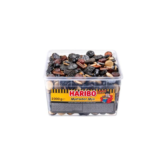 Haribo Matador Mix Dark mit süßer, salziger, gefüllter und überzogener Lakritz-Mischung Haribo Matador Mix Dark mit süßer, salziger, gefüllter und überzogener Lakritz-Mischung